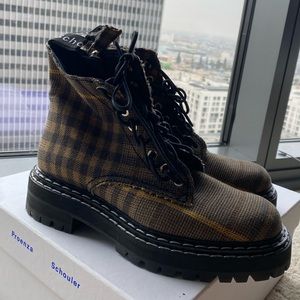 Proenza Schouler Lug Sole Boots in plaid